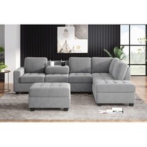 Camden Modern L-Shaped Sectional Sofa with Reversible Chaise and with St... - £1,256.52 GBP