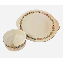 Set Paragon Belinda English China Cake Serving Plate and Sauce Bowl Flowers - $18.42