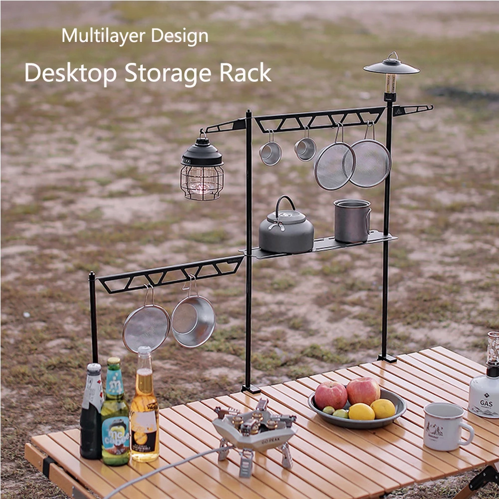 Camping Desktop Storage Rack Hanger Portable Camping Table Bracket Shelf - £10.33 GBP+