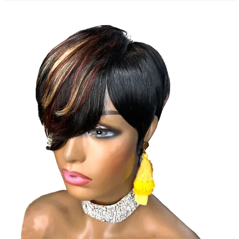 HAIRJOY Synthetic Hair Pixie Cut Hair Wigs for African American  Women Sho - $22.77