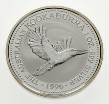 1996 Australia Argento Moneta 29.6ml Kookaburra (Bu Condizioni) Km 289.1 - £82.70 GBP