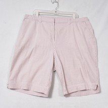 Kim Rogers Woman Seersucker Shorts Brown Stripe Size 20 - £13.91 GBP