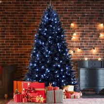 6ft Black Christmas Tree, 350 LED, PE+PVC, Halloween &amp; Holiday Decor - $238.30 CAD