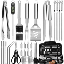 29 Pcs Bbq Grill Accessories Stainless Steel Bbq Tools Grilling Tools Set With S - £52.73 GBP