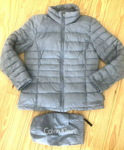 Excellent Calvin Klein L Gray Down Lightweight Packable Puffer Jacket - $64.34