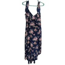IZ Byer Dress with Shorts Layers Hi Low Floral Cold Shoulder Juniors 11 - $17.60
