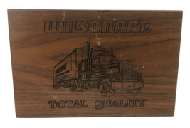Wilsonart Total Quality Wood Trinket Box With Hinges Engraved Semi 18 Wheeler - £7.85 GBP