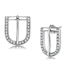 Women's Clear Top Grade Crystal U Shape Stud Stainless Steel Fashion Earring - £42.20 GBP