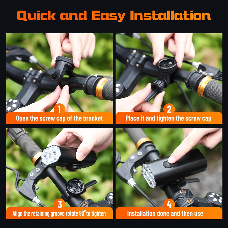 6 LED Bright Bike Light, 2000 Lumen Lightweight Bike Front Light, 4800Mah USB Re Item image 6
