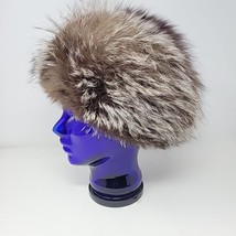 Vintage Brown Russian Fur Winter Round Shape Cossack Hat Size 58 US 7 1/4 - £29.71 GBP