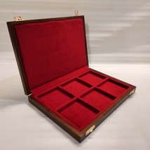 Boxset Pouch in Wood for Coins 6 Boxes 2 29/32X2 29/32in in Velvet Italian - $99.19+
