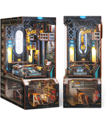 3D Wooden Puzzle Book Nook DIY Miniature Garage Kit with LED – Auto Work... - $60.92