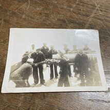 WWII photo Mock-up gun drill navy 5” Gun Hot Shellman Passed naval Censor - $12.38 CAD