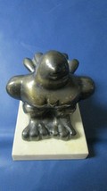 BOTERO PAPERWEIGHT STYLE BRASS SILVERPLATE FIGURINE ON MARBLE BASE 5 X 5... - $124.73