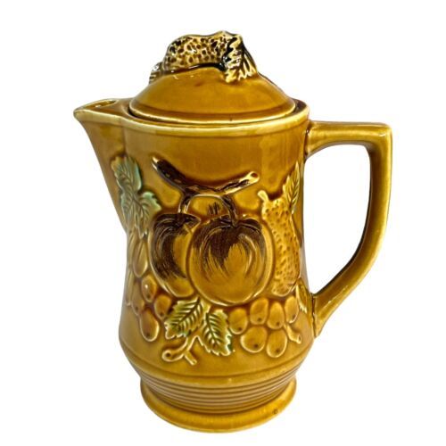 Primary image for Harvest Gold Creamer  Stoneware Small Teapot Pitcher Made in Japan MCM Vintage