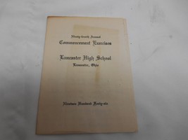 Old Vtg 1946 Lancaster Ohio High School Commencement Exercises Class Roster - £15.86 GBP