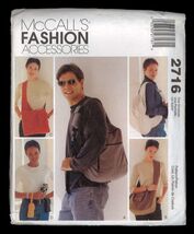 McCall's FASHION ACCESSORIES #2716 * Backpack, Cross Body, Phone Cover *... - $9.95