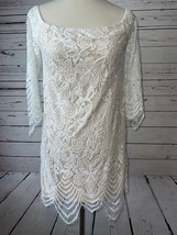 Express Lace Sheath Dress Womens size Small White floral Shift Bridal We... - $555.55 MXN