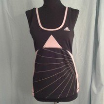 Adidas athletic tank top with shelf bra Pink Black Stretchy - £20.78 GBP