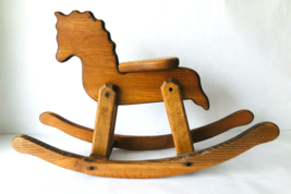 Rocking Horse Decor Solid Wood Hand Made Teddy Bear Size 13.5&quot; Tall - £30.16 GBP