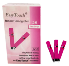 Easy Touch Test Strips For Blood Hemoglobin Level Check - 25 Test Strips - £30.14 GBP