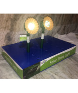 2ea Sunflower Solar Light Stakes Outdoor Farmhouse Decor Garden Pathway-... - $8.79