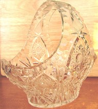 STUNNING VINTAGE BOHEMIAN LEAD CRYSTAL INTRICATE CUT GLASS BASKET FRUIT ... - €36,01 EUR