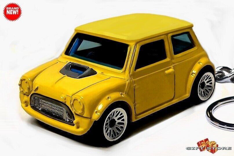 KEYCHAIN YELLOW AUSTIN MORRIS MINI COOPER 1275 CUSTOM Ltd Ed. GREAT GIFT - $28.98