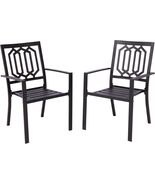 Patio Metal Chair Set of 2 Bistro Deck Outdoor Furniture Dining Chairs S... - $158.39