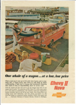 1962 Chevy Nova II Vintage Print Ad One Whale of a Wagon Chevrolet Automobile - $14.45