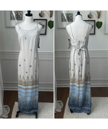 NWT NOS Vintage 90s Soda Blu Slip Maxi Dress Taupe Blue M - $36.00