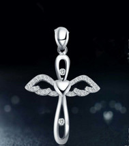 Angel Cross Necklace Sterling Silver Chain With Pendant Women Jewellery - $14.99