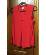 Ann Klein red sleeveless top small - $13.10