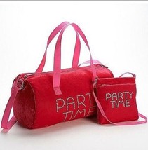 2 Pieces &quot;Party Time&quot; Velvet Duffle Bag &amp; Crossbody Handbag  Set NWT - £35.10 GBP