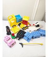 LEGO Duplo construction dump truck caterpillar Mickey train Minnie car s... - $30.00