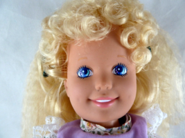 Vintage Playskool DOLLY SURPRISE Doll with Growing Hair 1987 Nice dress ... - $15.83
