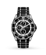 Bulova 98C111 Day &amp; Date 208 Swarovski Crystals Black Stainless Steel Me... - $383.35