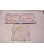 Set of 3 GANZ Wall Hanging 3D Plates w/hanger 6&quot;x6&quot; Pastel &quot;Grandmother&#39;... - $29.67