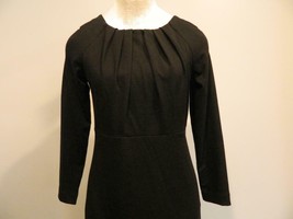 Piazza Sempione Black Dress LBD Wool Jersey Fitted 44 mint - $146.95