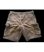 Nautica Cargo Shorts Size 42W Brown Dark Khaki Pockets Rugged Workwear M... - $53.73 CAD