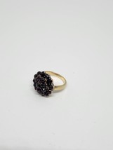 14K Yellow Gold Ring Red Garnet Cluster Marked 585 Size 6 Vtg Jewelry - £266.36 GBP