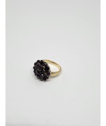 14K Yellow Gold Ring Red Garnet Cluster Marked 585 Size 6 Vtg Jewelry - £269.68 GBP