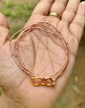 10 inch Pure Copper Thin Snake Chain With round spacer Anklet, Healing J... - $18.44