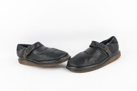 Vtg Dr Martens Womens 7 Goth EDM Chunky Platform Leather Mary Janes Shoes Black - £124.51 GBP