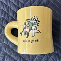 Life Is Good Do What You Like Like What You Do Yellow Diner Mug Guy In C... - $2.96