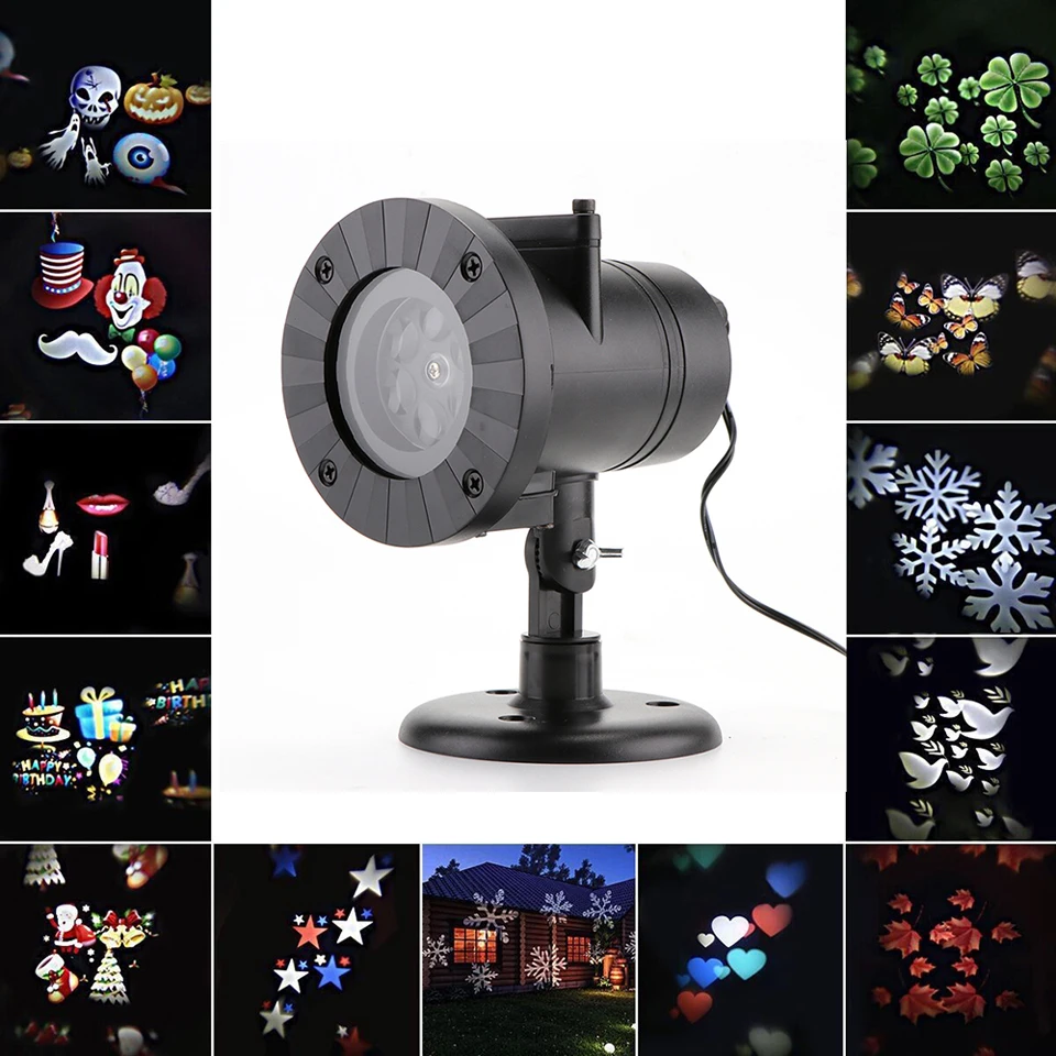 12 Patterns Christmas  Laser Snowflake Projector  Navidad Exte LED Disco Light H - £131.91 GBP