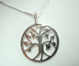 Flowering Tree 925 Sterling Silver Necklace - £6.48 GBP