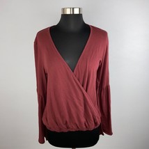 Chaser Womens Small S Bohemian Muted Brick Red Maroon Criss Cross Top - £15.00 GBP
