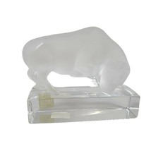 Vintage Lalique France Signed Crystal Bull Paperweight Figurine Sculptur... - £119.57 GBP
