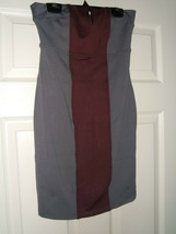 DAVID LERNER Strapless V Cut Medium Mini Dress Womens Grey &amp; Wine (New w... - £23.53 GBP